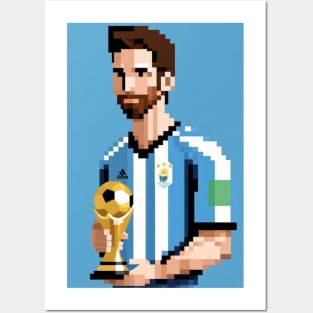 Messi Pixel World Cup Argentina Art Gift Posters and Art